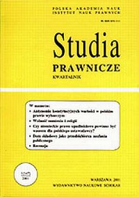 Studia prawnicze nr 1/2001 - okładka książki