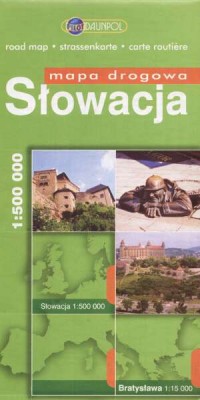 Słowacja i Bratysława. Mapa drogowa - zdjęcie reprintu, mapy