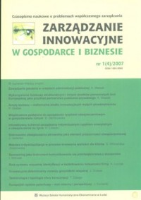 Zarządzanie innowacyjne w gospodarce - okładka książki