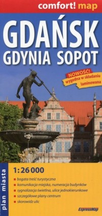 Gdańsk, Gdynia, Sopot. Plan Trójmiasta - zdjęcie reprintu, mapy