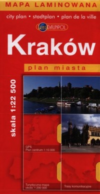 Kraków. Plan miasta (laminowana - zdjęcie reprintu, mapy