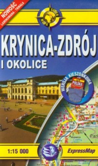 Krynica-Zdrój i okolice. Mapa turystczna - zdjęcie reprintu, mapy
