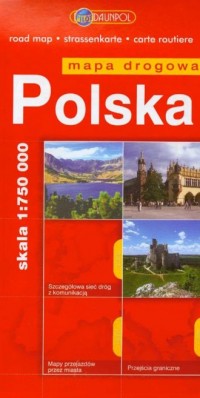 Polska (mapa laminowana - skala - zdjęcie reprintu, mapy