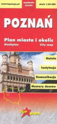 Poznań. Plan miasta i okolic - zdjęcie reprintu, mapy
