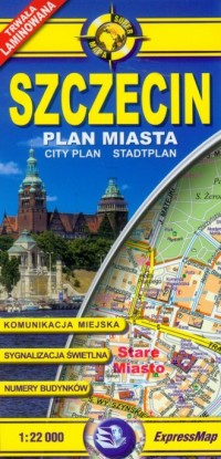 Szczecin (plan miasta laminowany - zdjęcie reprintu, mapy