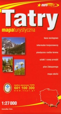 Tatry (mapa turystyczna 1:27 000) - zdjęcie reprintu, mapy
