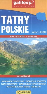 Tatry Polskie. Mapa - zdjęcie reprintu, mapy