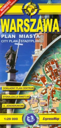 Warszawa 1:29 000 plan miasta laminowany - zdjęcie reprintu, mapy
