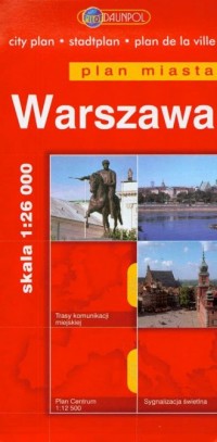 Warszawa (mapa - plan miasta dwustronny - zdjęcie reprintu, mapy