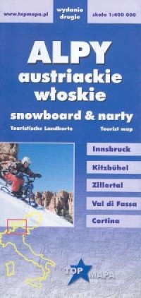 Alpy austriackie, włoskie. Snowboard, - zdjęcie reprintu, mapy