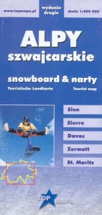 Alpy szwajcarskie snowboard narty - zdjęcie reprintu, mapy