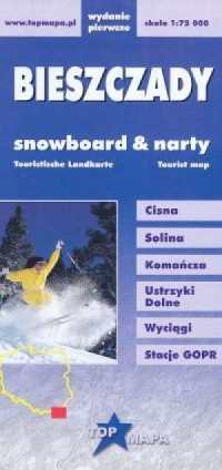 Bieszczady snowboard & narty - zdjęcie reprintu, mapy