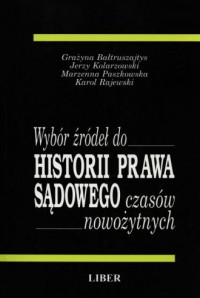 Wybór źródeł do Historii Prawa - okładka książki