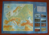 Europa (mapa fizyczna i polityczna - zdjęcie reprintu, mapy
