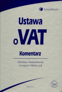 Ustawa o VAT. Komentarz - okładka książki